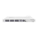 1526 m | The CRS328-4C-20S-4S+RM is a 28 independent port switch with a combo group. This device has twenty SFP ports, four SFP+ ports for 10G modules and four combo ports, where you can choose to use SFP or RJ45 ports from the combo group. These ports can also be software selected, so if you have plugged in all eight cables, you can use scripting, to decide which four combo ports will be active.
